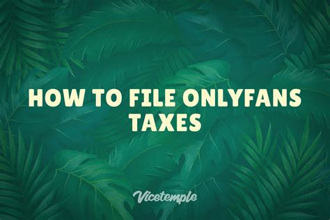 how to file onlyfans taxes on turbotax|OnlyFans Taxes: Complete Guide for Creators